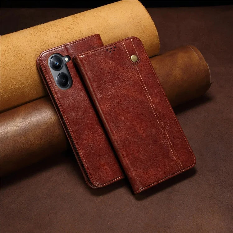 For Samsung Galaxy A06 Case Crazy Horse Texture Waxy Leather Wallet Stand Cover