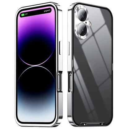 For iPhone 16 Case Aluminium Alloy Frame Matte PC Back Phone Cover with Lens Protector