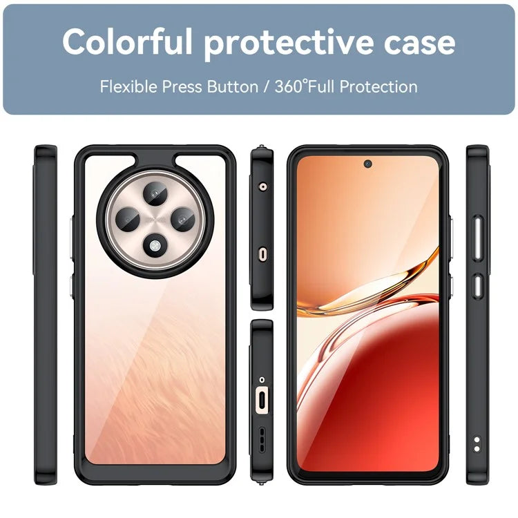 For Oppo Reno12 F 5G / Reno12 F 4G Shockproof Case TPU +Acrylic Protective Clear Phone Cover