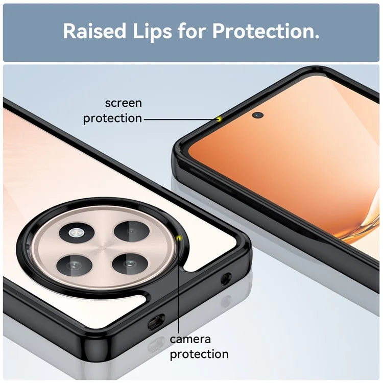For Oppo Reno12 F 5G / Reno12 F 4G Shockproof Case TPU +Acrylic Protective Clear Phone Cover