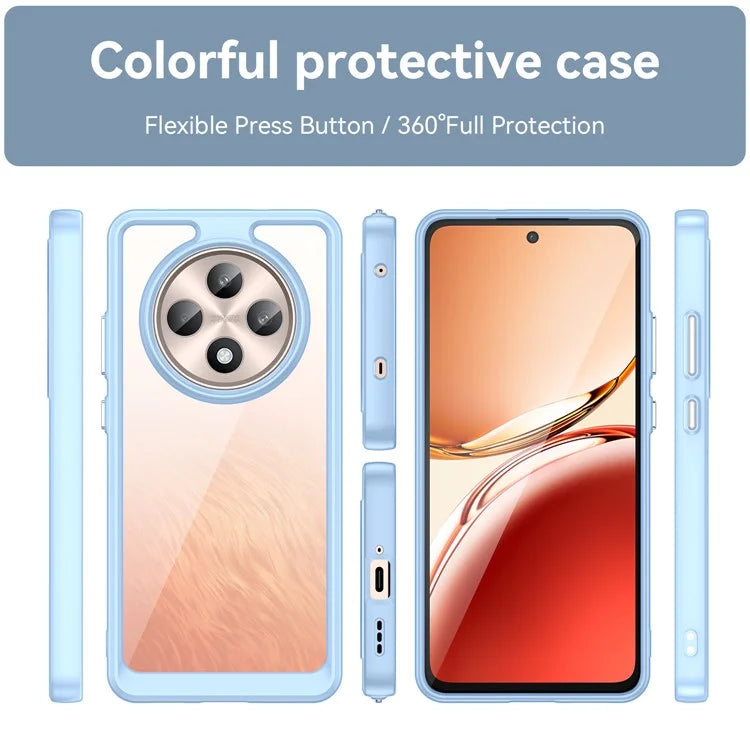 For Oppo Reno12 F 5G / Reno12 F 4G Shockproof Case TPU +Acrylic Protective Clear Phone Cover