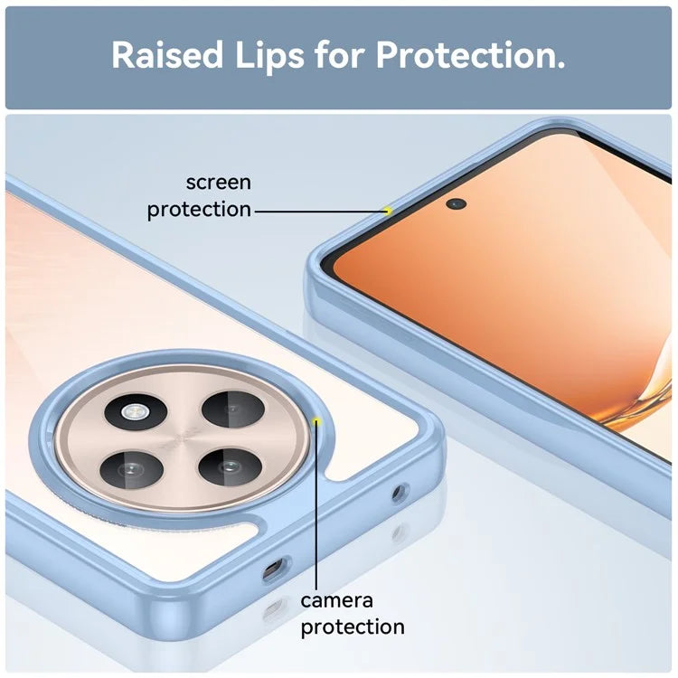 For Oppo Reno12 F 5G / Reno12 F 4G Shockproof Case TPU +Acrylic Protective Clear Phone Cover
