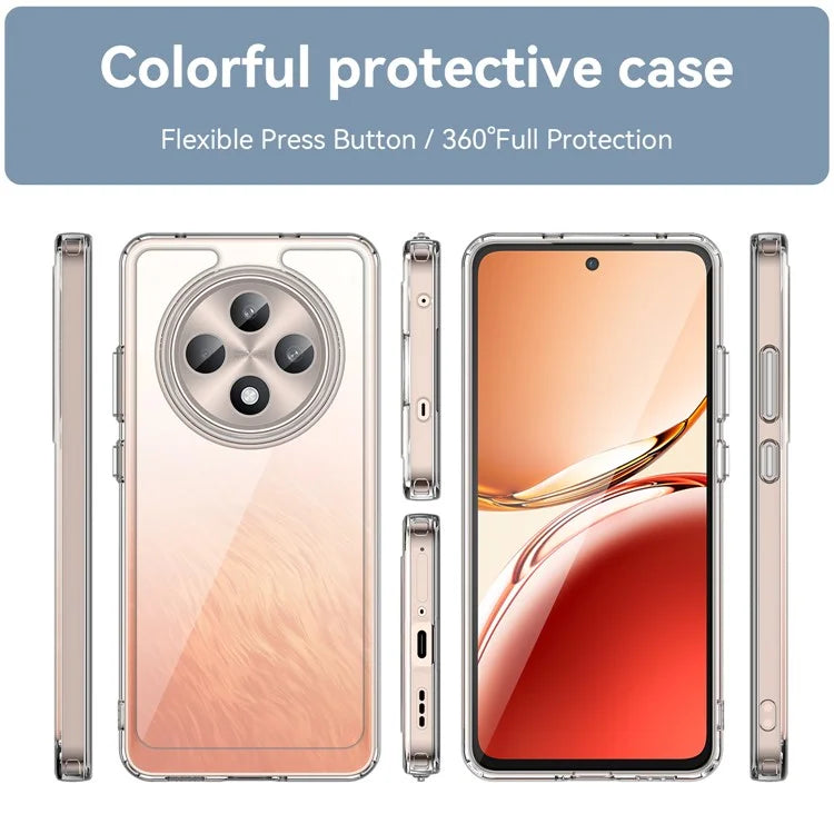 For Oppo Reno12 F 5G / Reno12 F 4G Shockproof Case TPU +Acrylic Protective Clear Phone Cover