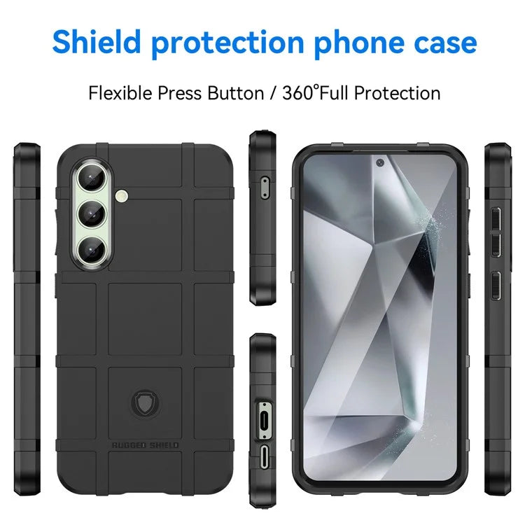 For Samsung Galaxy S24 FE Case Grid Design Soft TPU Scratch-Proof Phone Cover