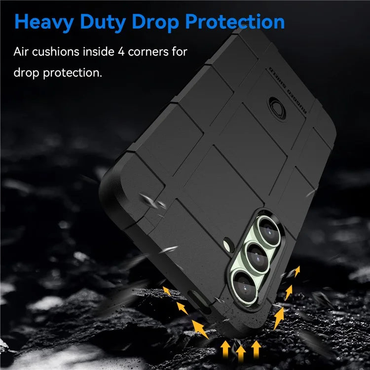 For Samsung Galaxy S24 FE Case Grid Design Soft TPU Scratch-Proof Phone Cover