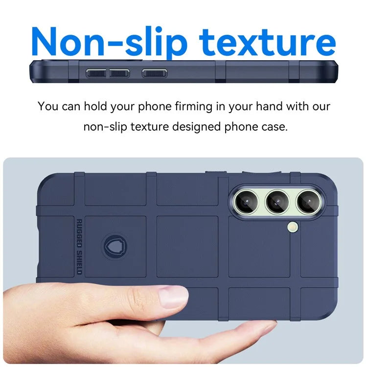 For Samsung Galaxy S24 FE Case Grid Design Soft TPU Scratch-Proof Phone Cover
