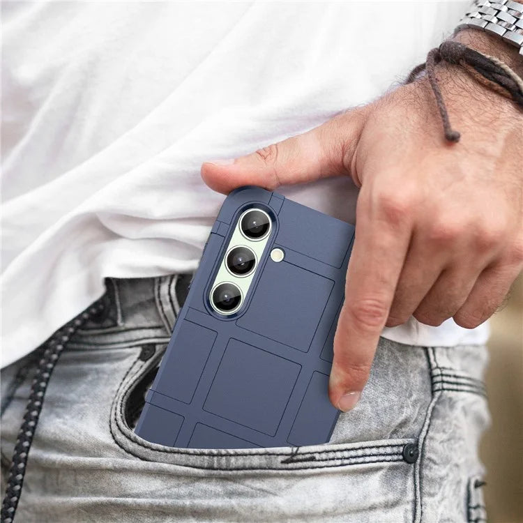 For Samsung Galaxy S24 FE Case Grid Design Soft TPU Scratch-Proof Phone Cover