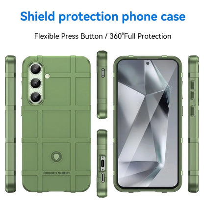 For Samsung Galaxy S24 FE Case Grid Design Soft TPU Scratch-Proof Phone Cover