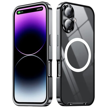 For iPhone 16 Case Compatible with MagSafe Metal Frame Matte Phone Cover