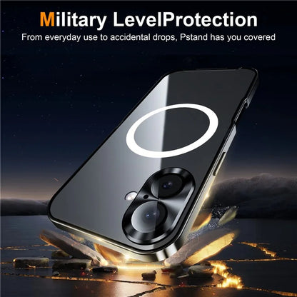 For iPhone 16 Case Compatible with MagSafe Metal Frame Matte Phone Cover
