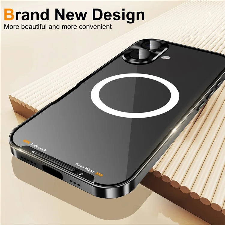 For iPhone 16 Case Compatible with MagSafe Metal Frame Matte Phone Cover