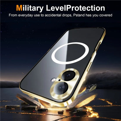 For iPhone 16 Case Compatible with MagSafe Metal Frame Matte Phone Cover