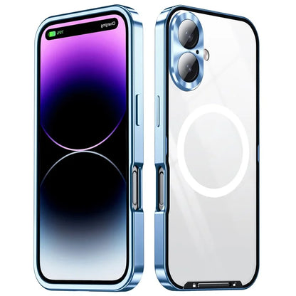For iPhone 16 Case Compatible with MagSafe Metal Frame Matte Phone Cover