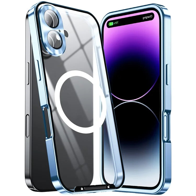 For iPhone 16 Case Compatible with MagSafe Metal Frame Matte Phone Cover