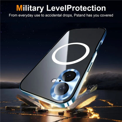 For iPhone 16 Case Compatible with MagSafe Metal Frame Matte Phone Cover