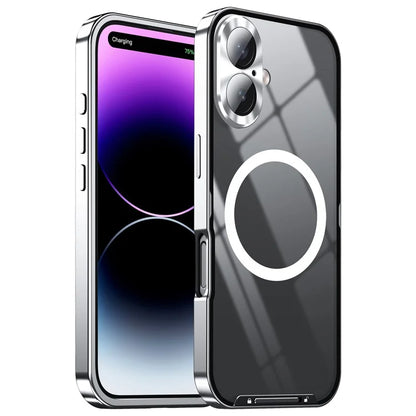 For iPhone 16 Case Compatible with MagSafe Metal Frame Matte Phone Cover