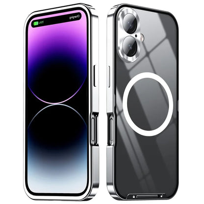 For iPhone 16 Case Compatible with MagSafe Metal Frame Matte Phone Cover
