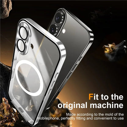 For iPhone 16 Case Compatible with MagSafe Metal Frame Matte Phone Cover
