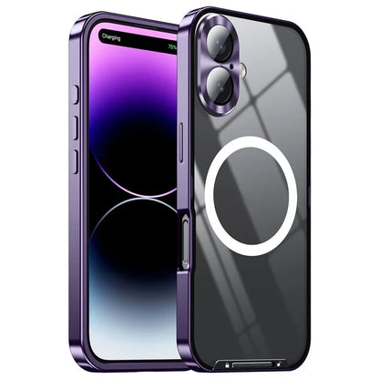 For iPhone 16 Case Compatible with MagSafe Metal Frame Matte Phone Cover