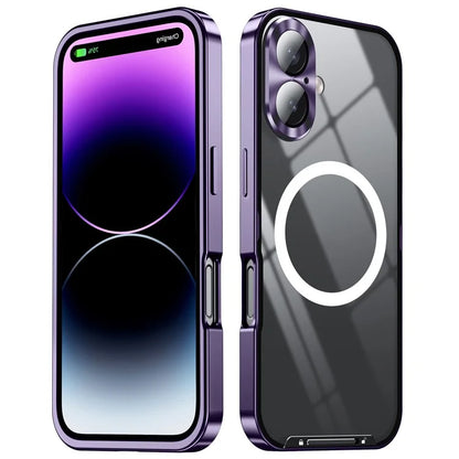 For iPhone 16 Case Compatible with MagSafe Metal Frame Matte Phone Cover