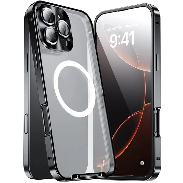 For iPhone 16 Pro Case Compatible with MagSafe Metal Frame Matte Phone Cover