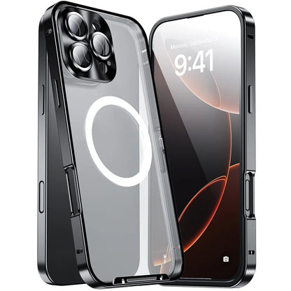 For iPhone 16 Pro Case Compatible with MagSafe Metal Frame Matte Phone Cover