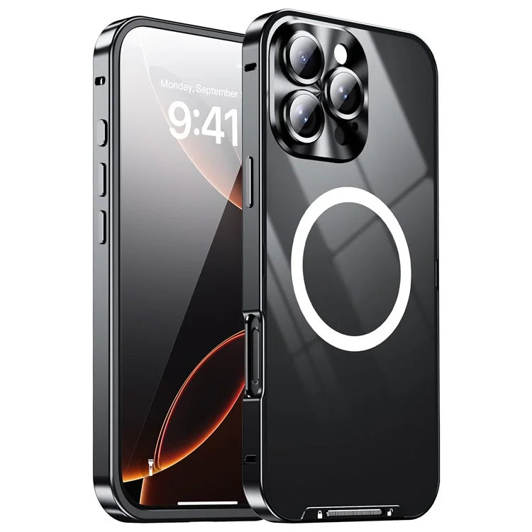 For iPhone 16 Pro Case Compatible with MagSafe Metal Frame Matte Phone Cover