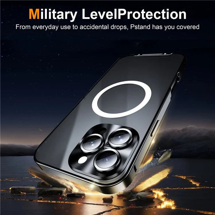 For iPhone 16 Pro Case Compatible with MagSafe Metal Frame Matte Phone Cover
