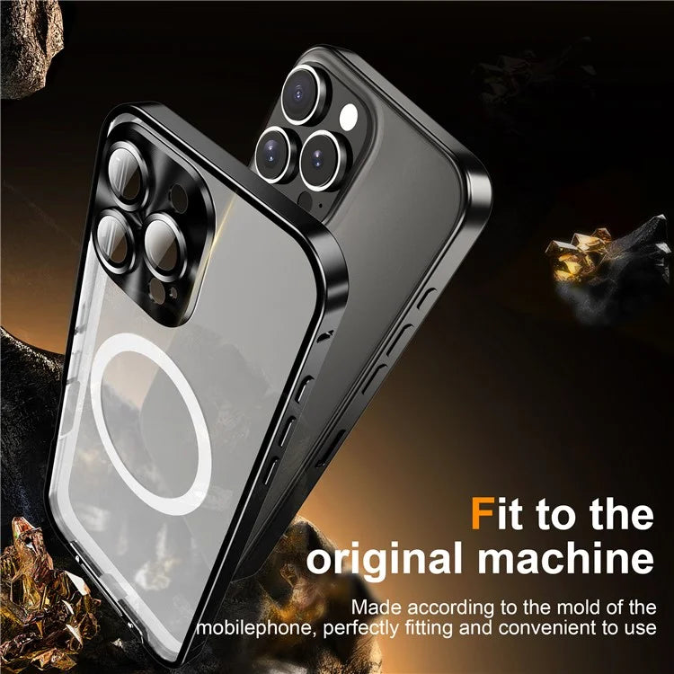 For iPhone 16 Pro Case Compatible with MagSafe Metal Frame Matte Phone Cover