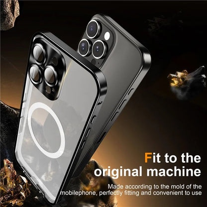 For iPhone 16 Pro Case Compatible with MagSafe Metal Frame Matte Phone Cover