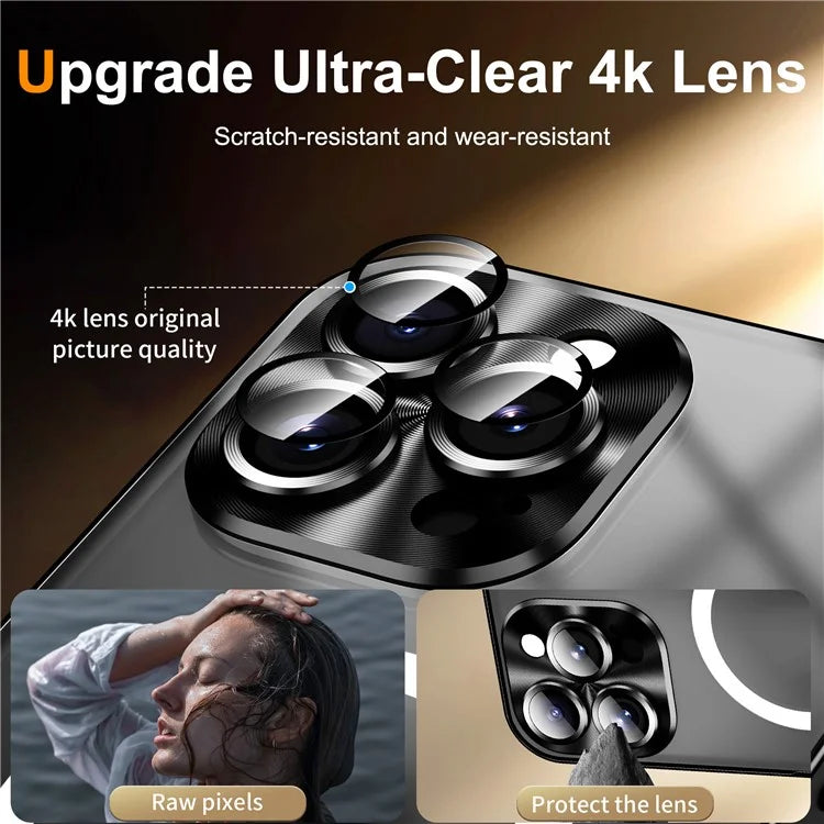 For iPhone 16 Pro Case Compatible with MagSafe Metal Frame Matte Phone Cover