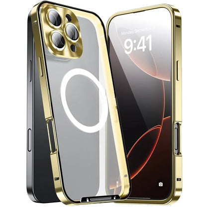 For iPhone 16 Pro Case Compatible with MagSafe Metal Frame Matte Phone Cover