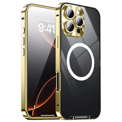 For iPhone 16 Pro Case Compatible with MagSafe Metal Frame Matte Phone Cover