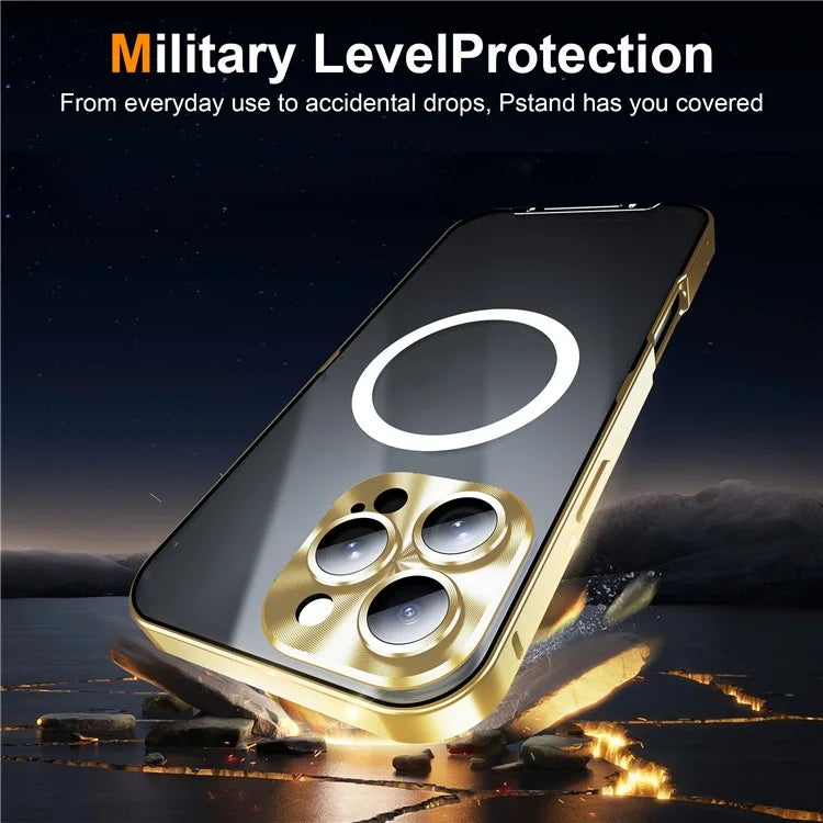 For iPhone 16 Pro Case Compatible with MagSafe Metal Frame Matte Phone Cover
