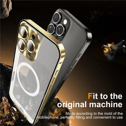 For iPhone 16 Pro Case Compatible with MagSafe Metal Frame Matte Phone Cover