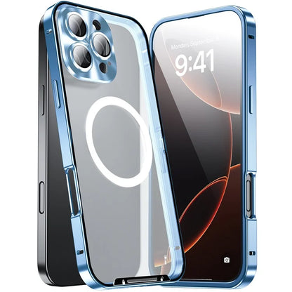 For iPhone 16 Pro Case Compatible with MagSafe Metal Frame Matte Phone Cover