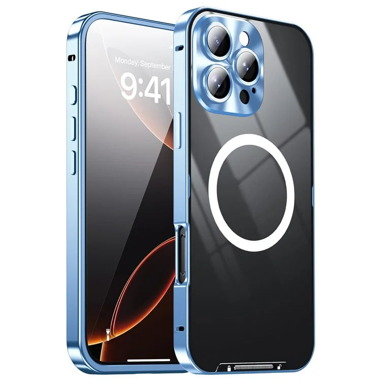 For iPhone 16 Pro Case Compatible with MagSafe Metal Frame Matte Phone Cover