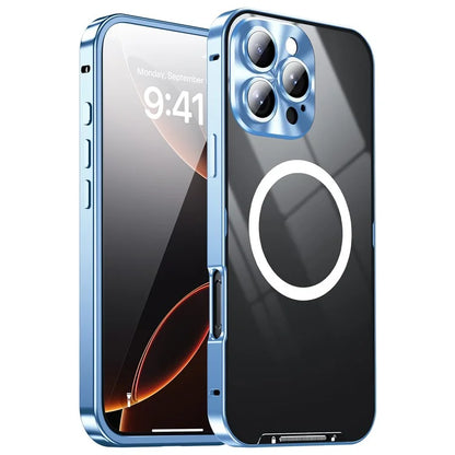 For iPhone 16 Pro Case Compatible with MagSafe Metal Frame Matte Phone Cover