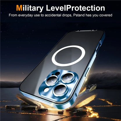 For iPhone 16 Pro Case Compatible with MagSafe Metal Frame Matte Phone Cover