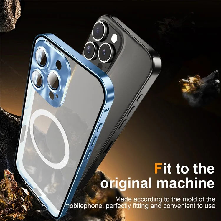 For iPhone 16 Pro Case Compatible with MagSafe Metal Frame Matte Phone Cover