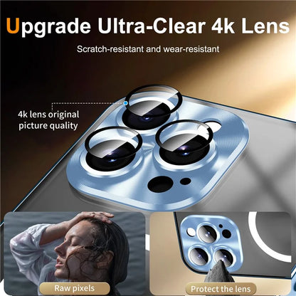 For iPhone 16 Pro Case Compatible with MagSafe Metal Frame Matte Phone Cover