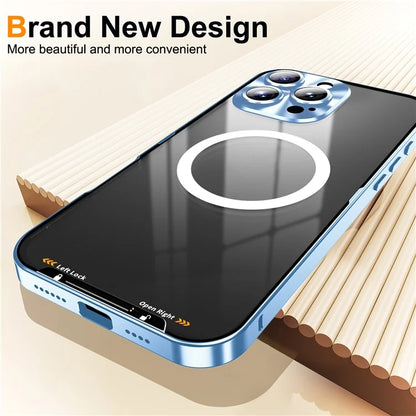 For iPhone 16 Pro Case Compatible with MagSafe Metal Frame Matte Phone Cover