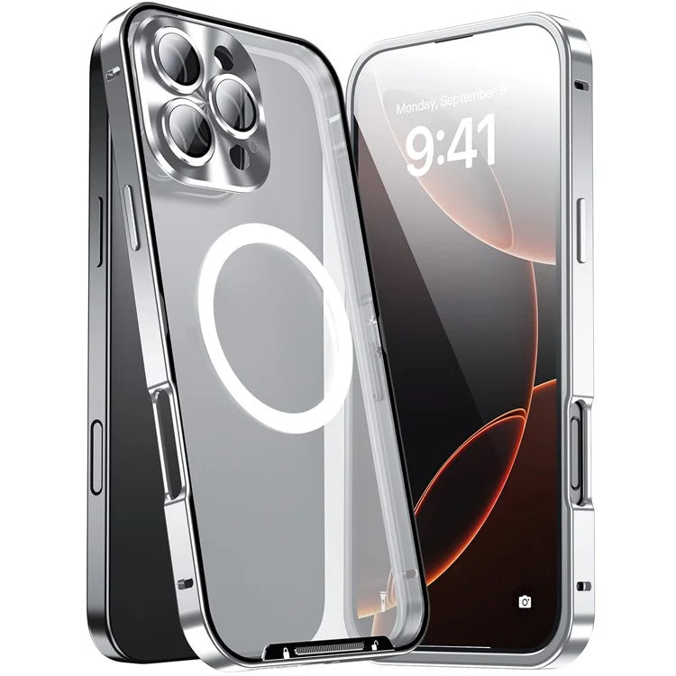 For iPhone 16 Pro Case Compatible with MagSafe Metal Frame Matte Phone Cover