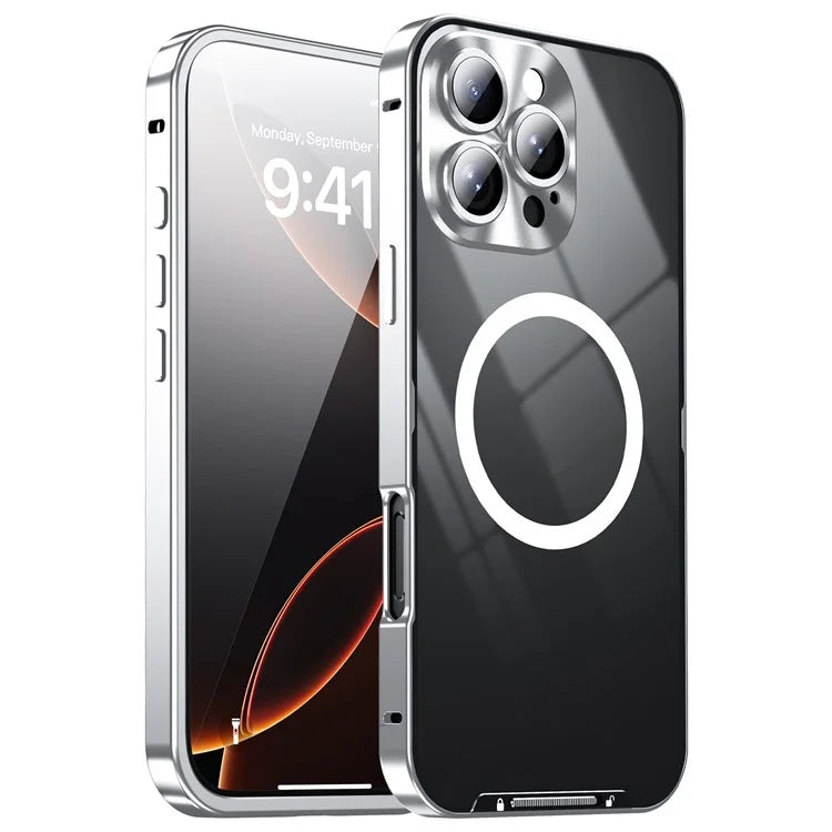 For iPhone 16 Pro Case Compatible with MagSafe Metal Frame Matte Phone Cover