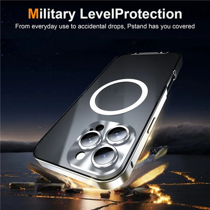 For iPhone 16 Pro Case Compatible with MagSafe Metal Frame Matte Phone Cover