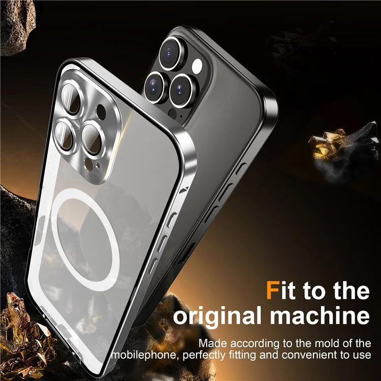For iPhone 16 Pro Case Compatible with MagSafe Metal Frame Matte Phone Cover
