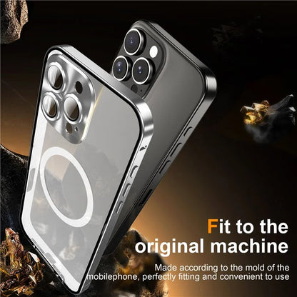 For iPhone 16 Pro Case Compatible with MagSafe Metal Frame Matte Phone Cover
