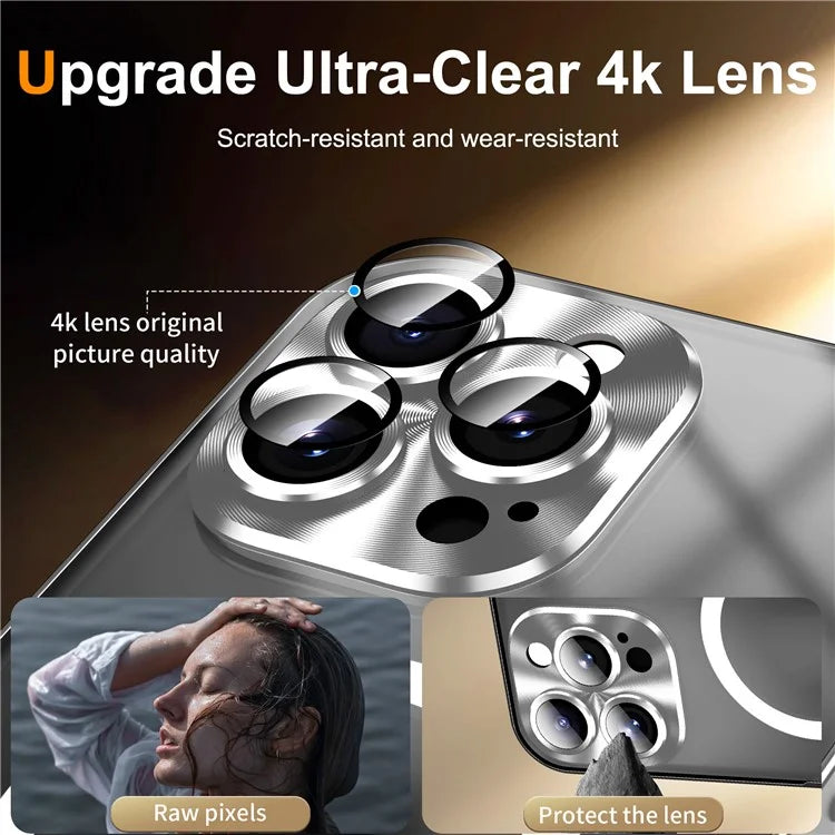 For iPhone 16 Pro Case Compatible with MagSafe Metal Frame Matte Phone Cover