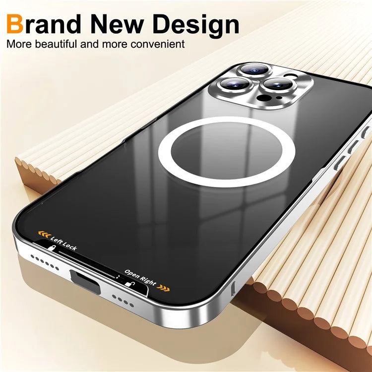 For iPhone 16 Pro Case Compatible with MagSafe Metal Frame Matte Phone Cover