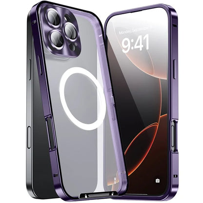For iPhone 16 Pro Case Compatible with MagSafe Metal Frame Matte Phone Cover